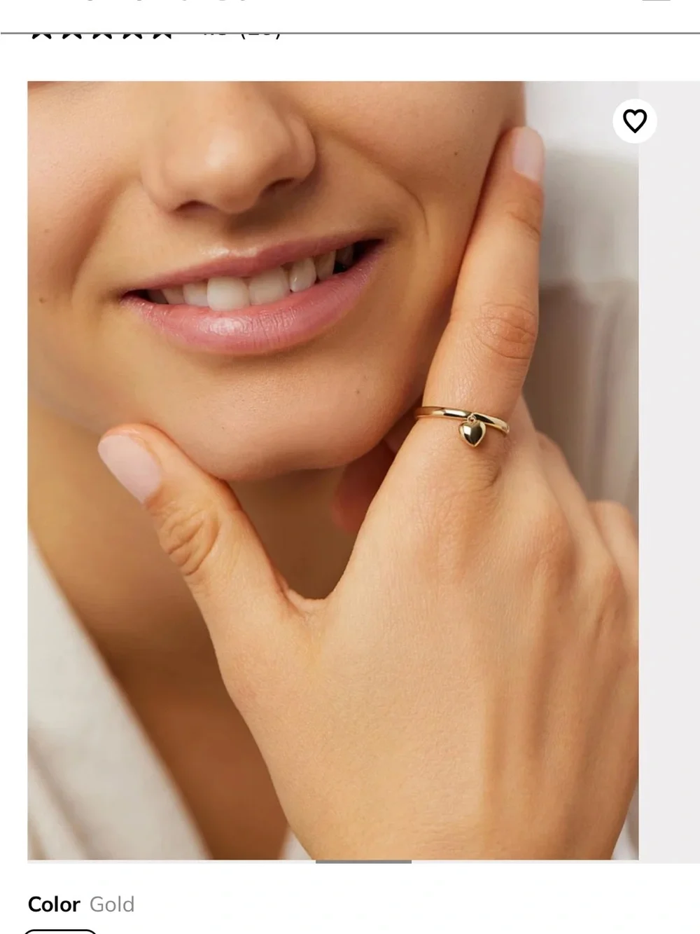 Ana Luisa Leia heart ring gold